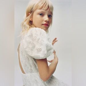 Zara TIERED SWISS EMBROIDERY DRESS